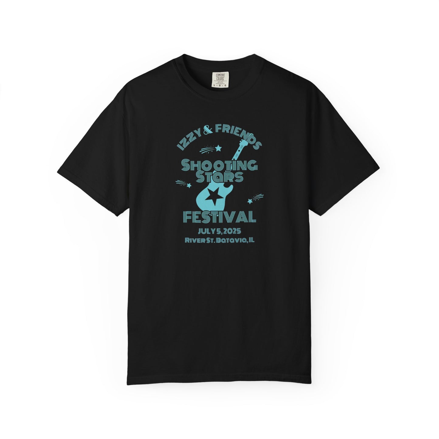 SHOOTING STARS FEST 2025 BLACK TEE BLUE