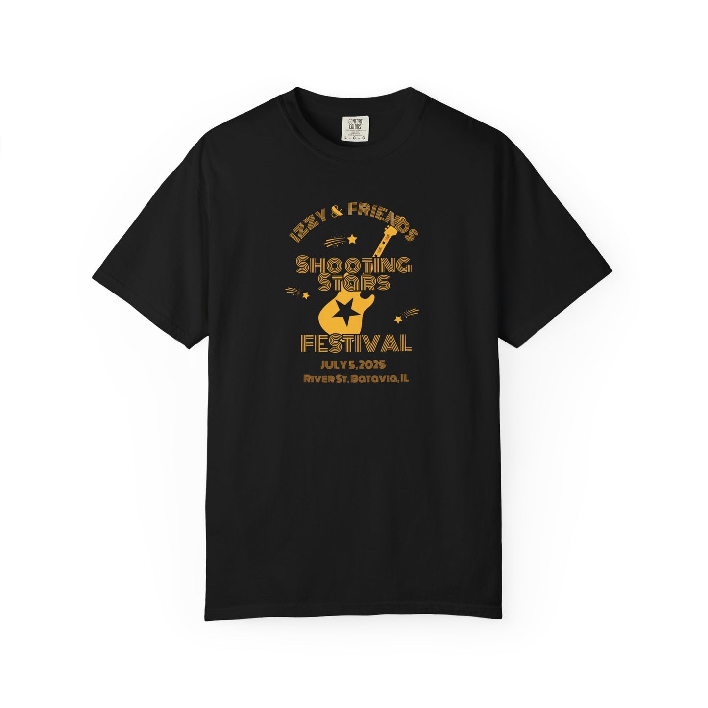 SHOOTING STARS FEST 2025 BLACK TEE YELLOW